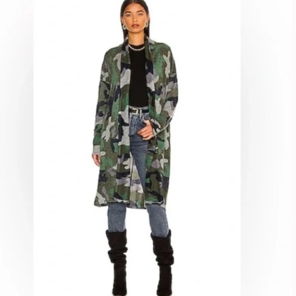 Autumn Cashmere Sweaters - Autumn Cashmere Camo Longline Open Duster Sweater